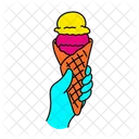 Vibrant Gelato Ice Cream Illustration Gelato Ice Cream Sweet Icon