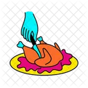 Vibrant Roasted Chicken Illustration Roasted Chicken Food Icon