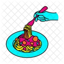 Vibrant Spaghetti Illustration Spaghetti Cuisine Icon