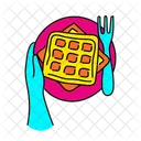Vibrant Waffle Illustration Waffle Dessert Icon