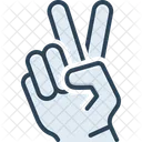 Victory Hand Showing Peace Icon