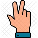 Victory Fingers Gesture Icon