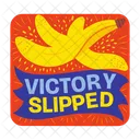 Victory Slipped Banana Peel Text Icon