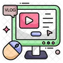 Video Blog Vlog Online Blog Icon
