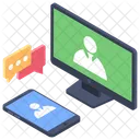영상 통화 온라인 커뮤니케이션 온라인 대화 아이콘