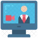 Video Call Computer Conference Icon