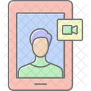 Video Call Lineal Color Icon Icon