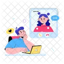 Video Call Video Chat Online Dating Icon