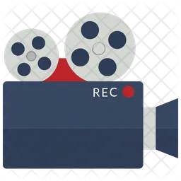 Video camera with reels  Icon