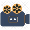Video Camera With Yellow Reels Icon