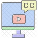 Video Captioning Lineal Color Icon Icon