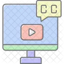 Video Captioning Lineal Color Icon Icon