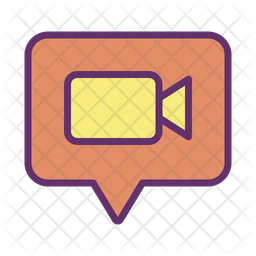 Video Chat Icon Download In Colored Outline Style