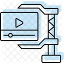 비디오 압축 컬러 그림자 얇은선 아이콘 아이콘
