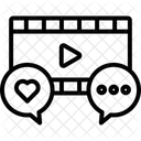Icono De Linea De Interaccion Con Video Icon
