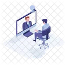 Business Meeting Teleconference Video Call Icon