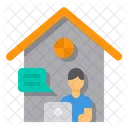 Home Work From Home Chat Icon