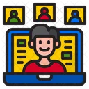 Computer Worker Work From Home Icon