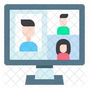 Video Conference Meeting Screen Icon