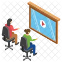 Video Conference Video Tutorial Watching Video Icon