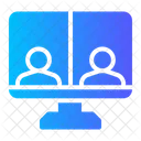 Video Conference Monitor Communications Icon