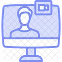 Video Conference Duotone Line Icon Icon