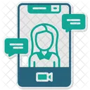 Video Conference Remote Working Online Meeting Virtual Meeting Webinar Video Call Remote Collaboration Icon