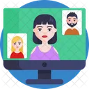 Videollamada Streaming Video Chat Icono