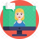 Videollamada Streaming Video Chat Icono