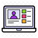 Video De Formacion Seminario Videoconferencia Icono
