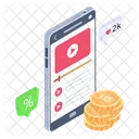 Mobile Video Earning Monetization App Video Earning App Icon