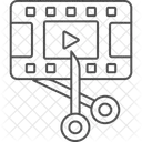 비디오 편집 얇은선 아이콘 아이콘
