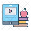 Educacao Em Video Aprendizagem Em Video E Learning Icon