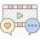 Video Engagement Lineal Color Icon Icon