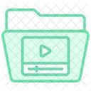 Video Folder Duotone Line Icon Icon