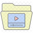 Video Folder Lineal Color Icon Icon