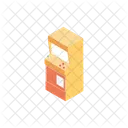 Isometric Illustration Colorful Video Game Machine Icon