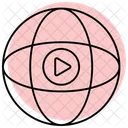 Global Video Cor Sombra Thinline Icone Ícone