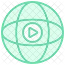 Icone De Linha Duotone De Video Global Ícone