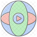 Global Video Lineal Color Icone Ícone