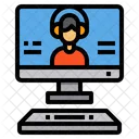 Online Chat Headphone Lesson Icon