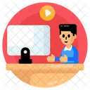 Online Class Video Lecture Virtual Lecture Icon