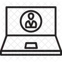 Videollamada Llamada En Vivo Computadora Portatil Icono
