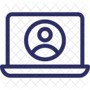 Videollamada Llamada En Vivo Computadora Portatil Icono