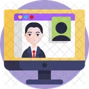 Videollamada Streaming Video Chat Icono