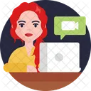 Videollamada Streaming Video Chat Icono