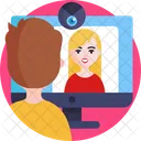 Videollamada Streaming Video Chat Icono