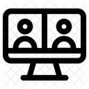 Videollamada Aprendizaje En Linea Estudio Icono