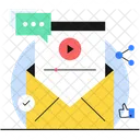 Video Mail Email Marketing Video Marketing Icon