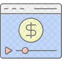 Video Monetizatio Lineal Color Icon Icon